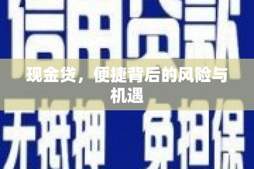 繁昌现金贷，便捷背后的风险与机遇
