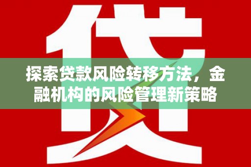 高阳探索贷款风险转移方法，金融机构的风险管理新策略