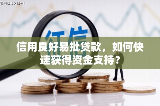 孝感信用良好易批贷款，如何快速获得资金支持？