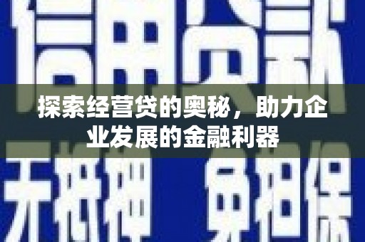 隆子探索经营贷的奥秘，助力企业发展的金融利器