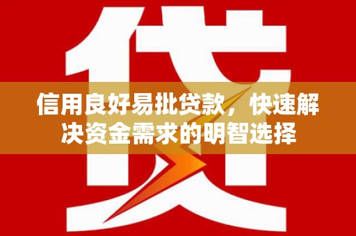 吴起信用良好易批贷款，快速解决资金需求的明智选择
