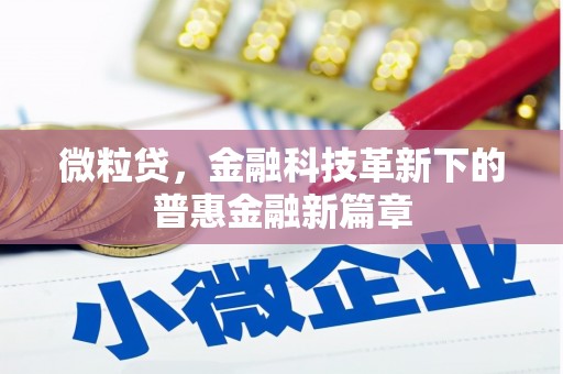 齐齐哈尔微粒贷，金融科技革新下的普惠金融新篇章